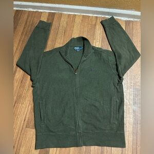 Ralph Lauren Olive Green Zip Up Sweater